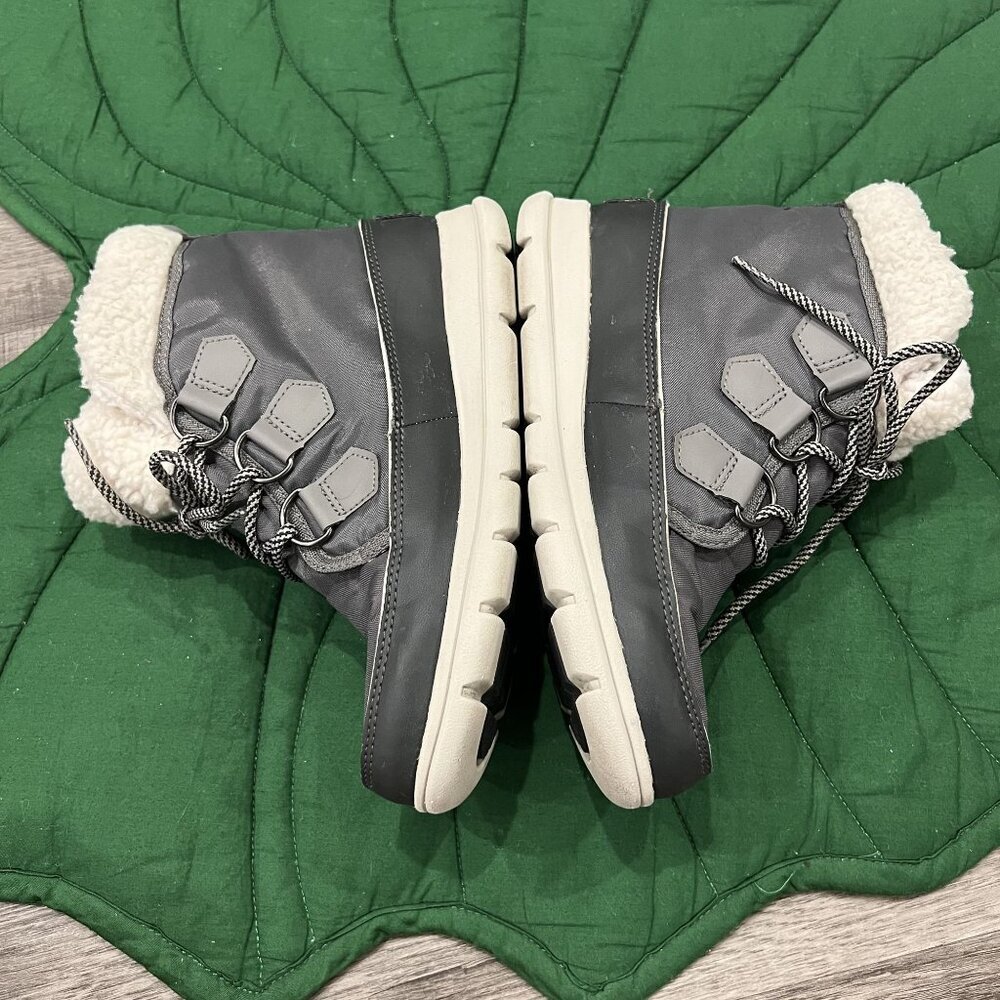 Sorel Womens 7 Explorer Carnival Winter Boots Waterproof Gray Quarry - Picture 4 of 9